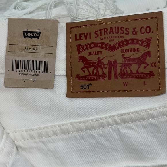 Levi’s 501 Original White Button Front Jeans 31x30 - Picture 3 of 11